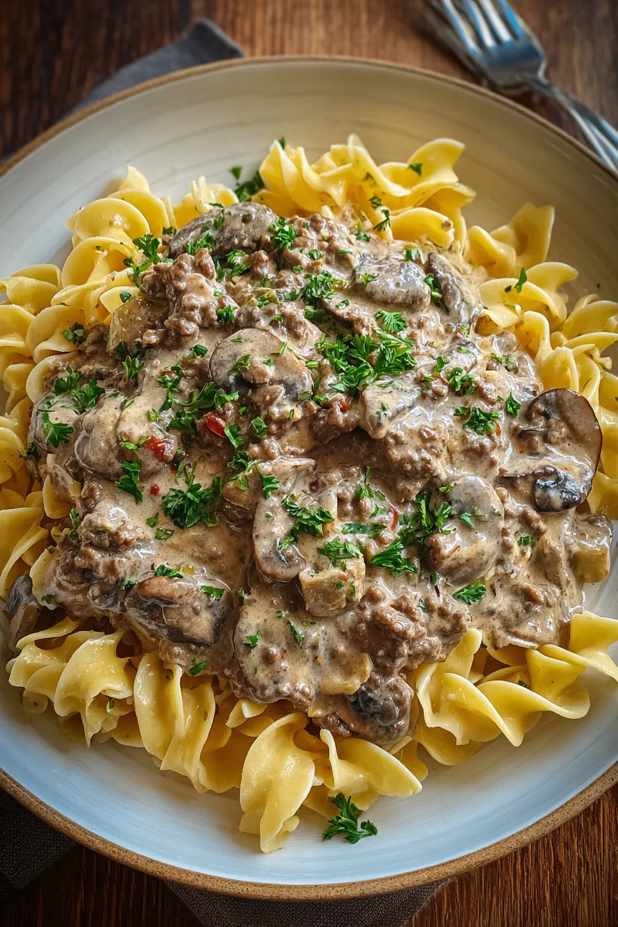 Creamy Ground Beef Stroganoff – Food Blog Recipe